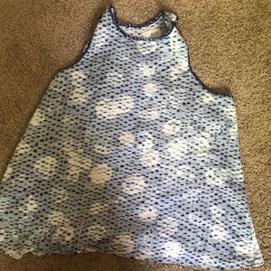 Blue Flowered Dressy Tank